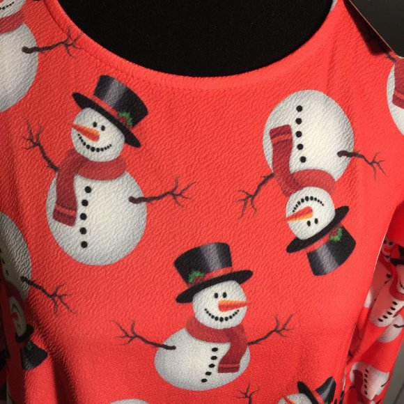 MISSLOOK Tunic Top M/L Holiday Snowman Christmas - Picture 2 of 15